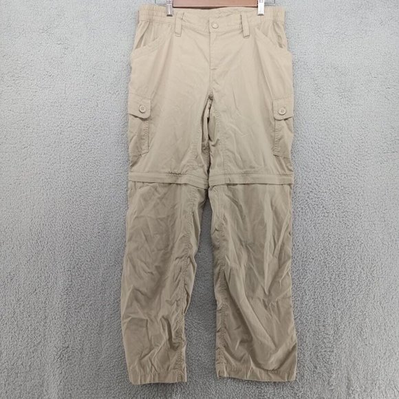 North Face Pants Womens 10 Beige Convertible Legs Cargo Shorts Gorpcore Outdoors - Picture 1 of 10
